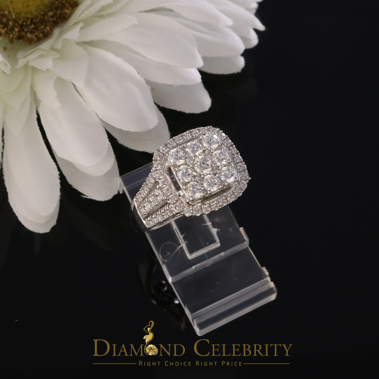 Womens 925 Cubic Zirconia 3.75ct White Silver Square Bridal Set Ring Size 5