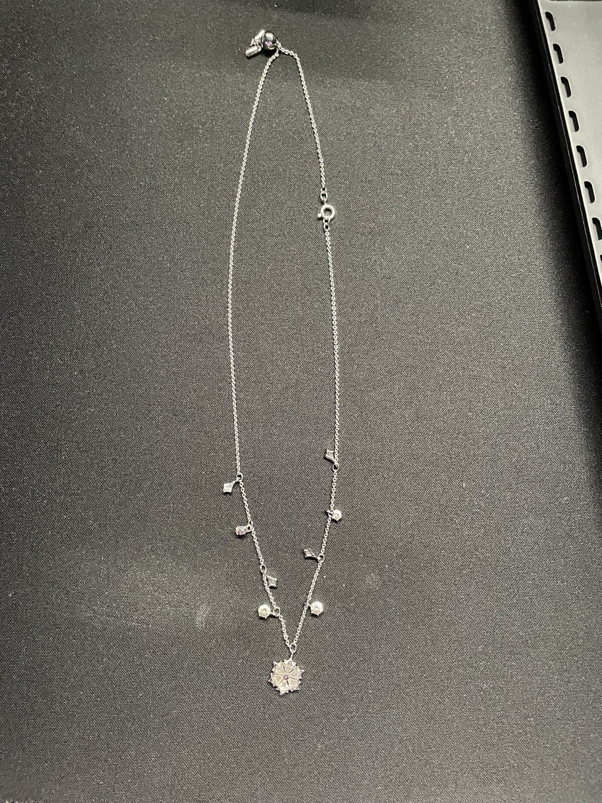 Snowflake Adjustable Swarovski Rhodium-Plated Necklace in Original Box, Unworn
