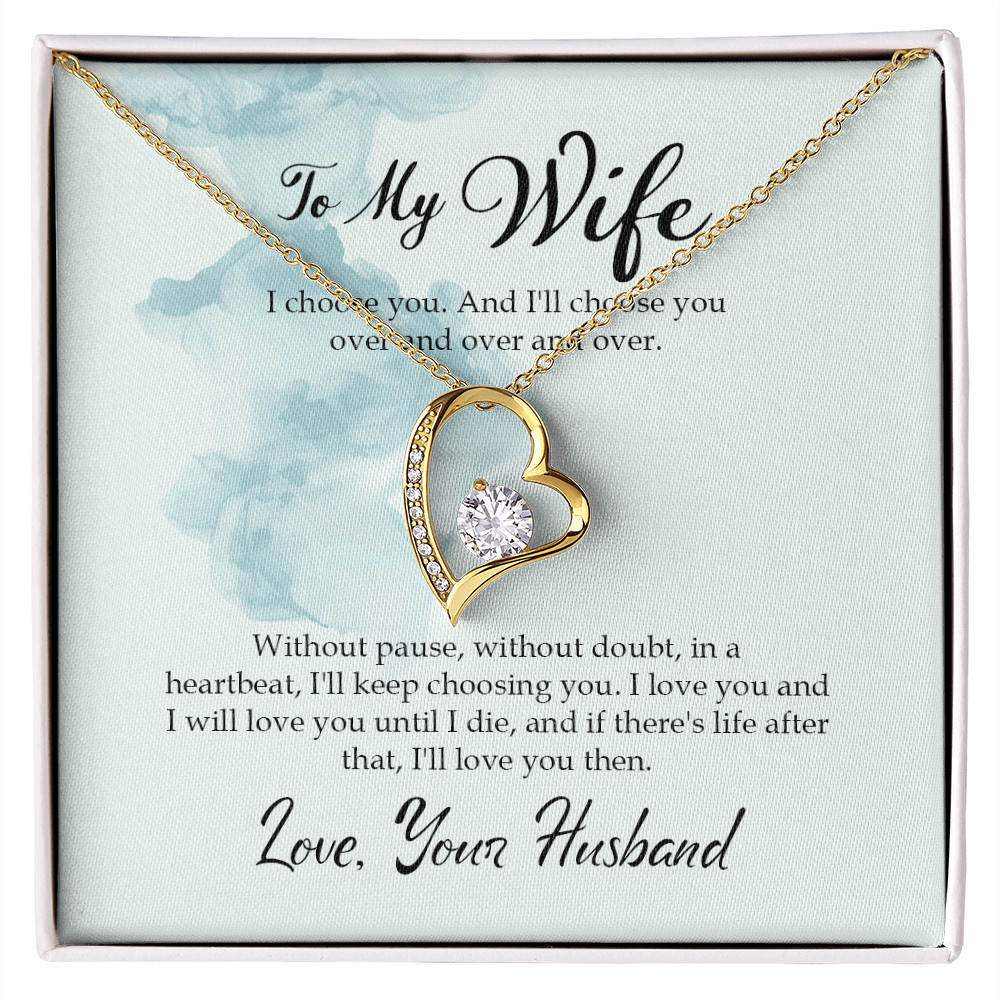 Without Pause Forever Gold Love Necklace | Anniversary Gift | Gift From Husband