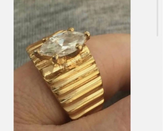 PARKLANE VINTAGE JEWELRY RING CUBIC ZERCONIA, SZ 8 MARQUISE, NEW ORIGINAL BOX