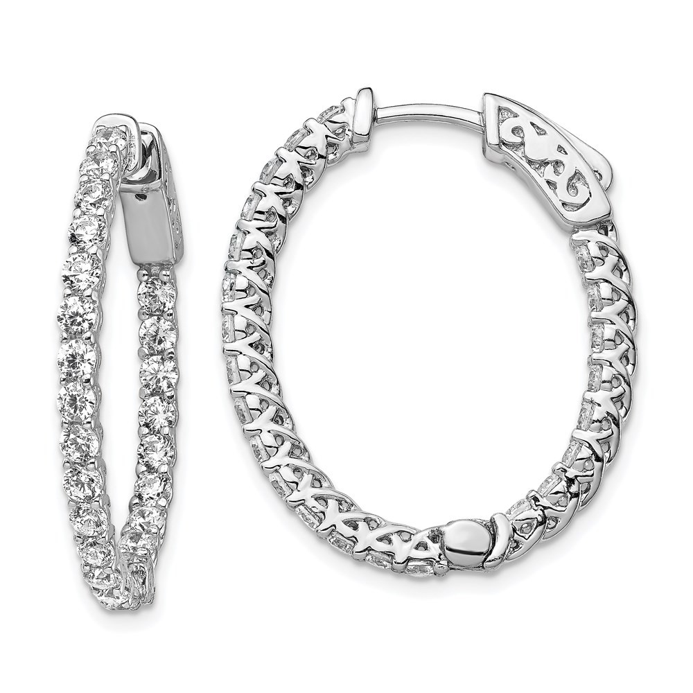 Sterling Shimmer Sterling Silver Rhodium-plated 46 Stone 2.25mm CZ In and Out