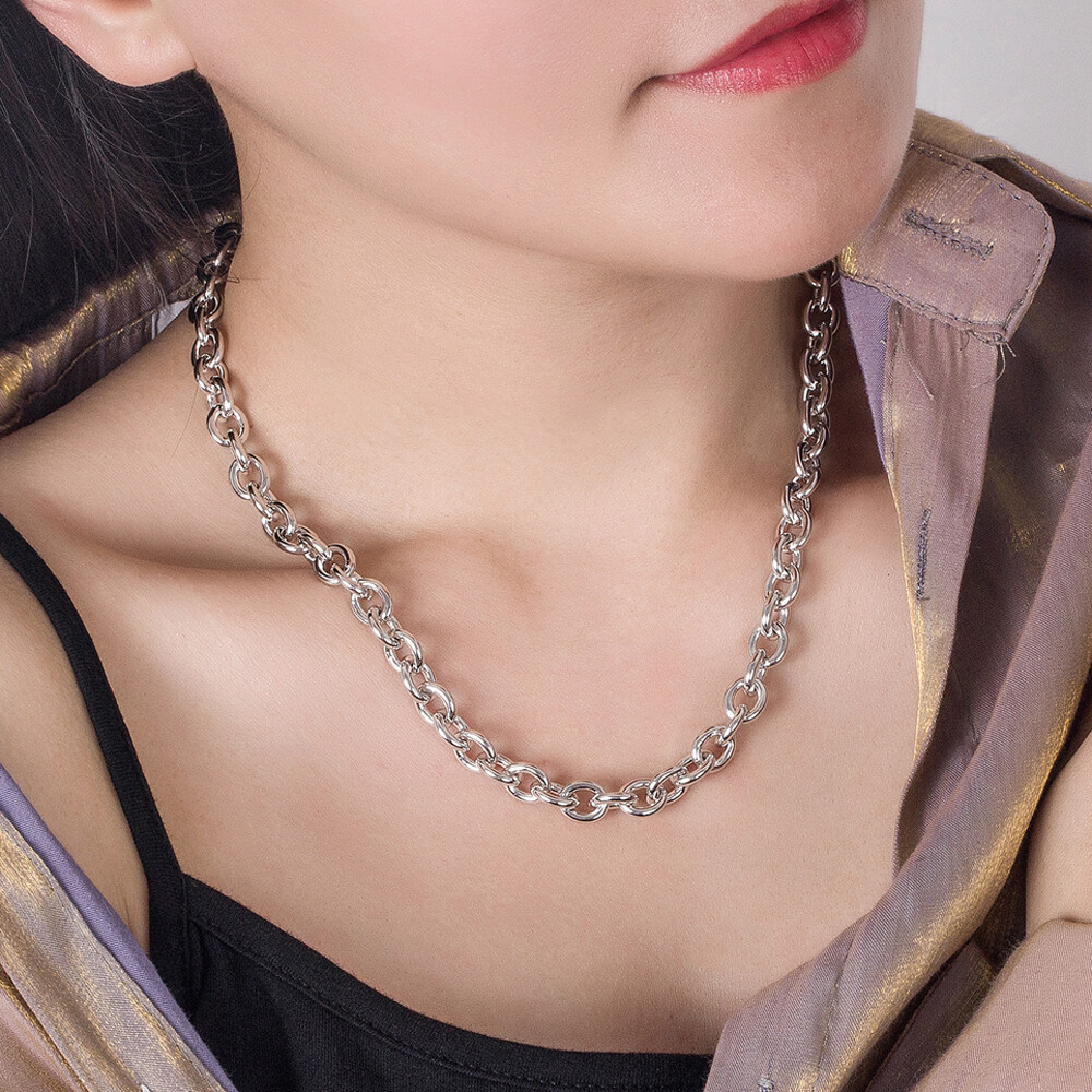 Real 925 Sterling Silver 8.5mm Round Cable Rolo Link Chain Necklace 16″- 26″