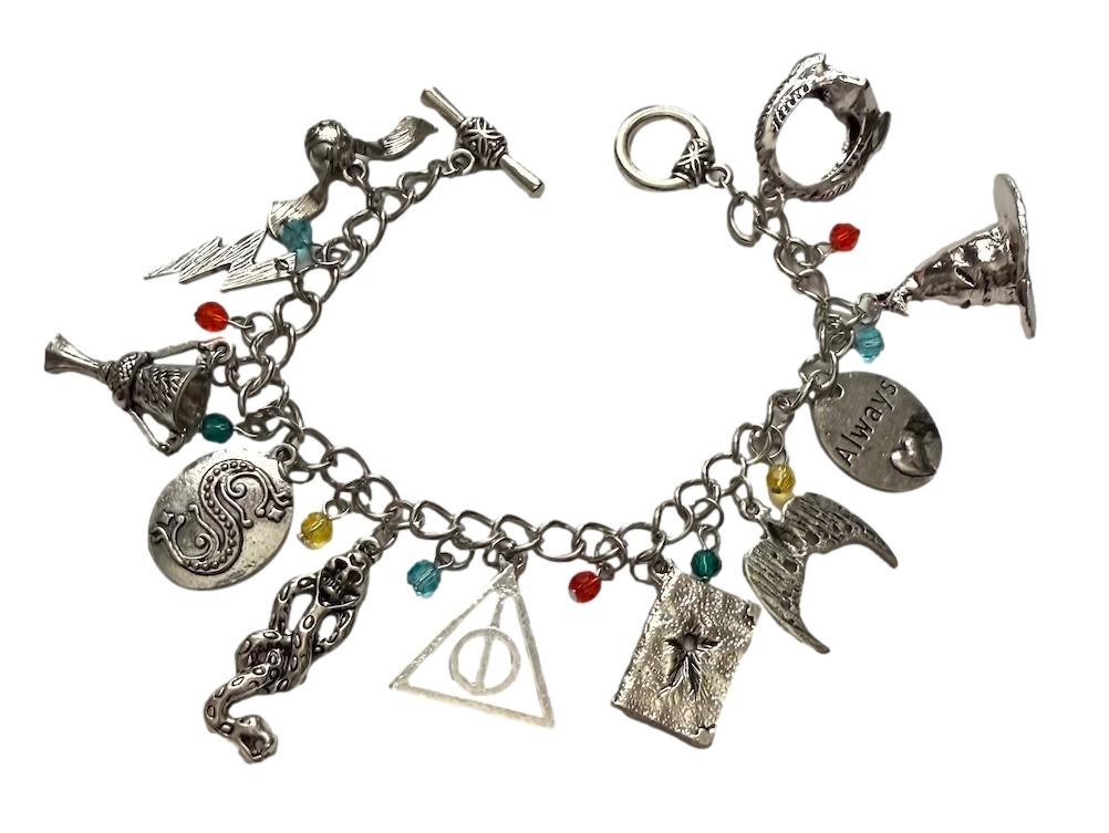 Harry Potter Themed Charm Bracelet Lobster Clasp Chain Adult Size