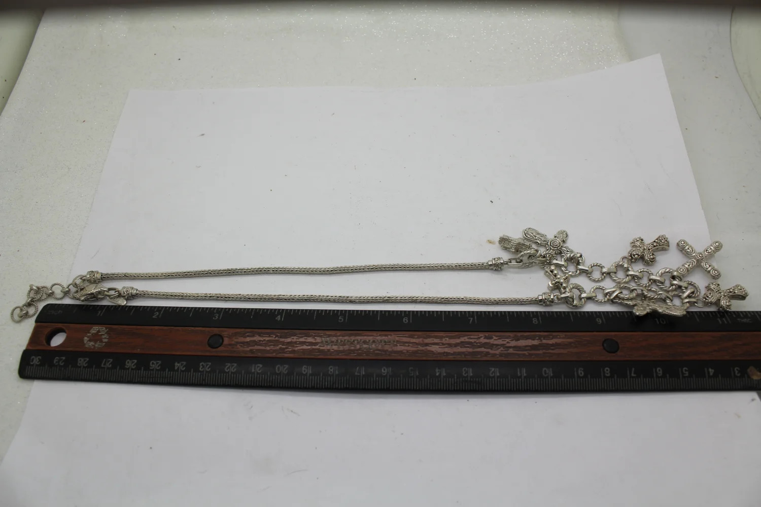 SARDA .925 S.S. CROSSES BIB FRINGE necklace FILIGREE FLORAL