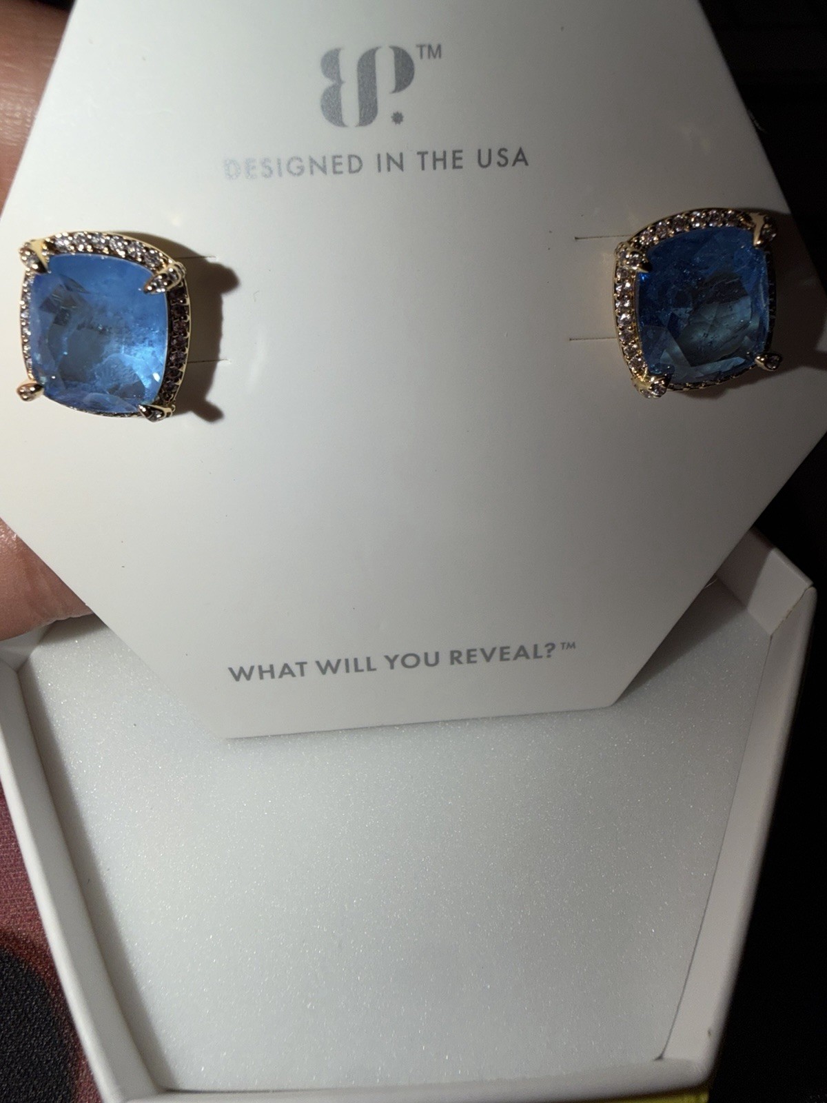 Bomb Party Earrings ER19675 Sunlit Jewels Baby Sky Blue Topaz Quartz Gold
