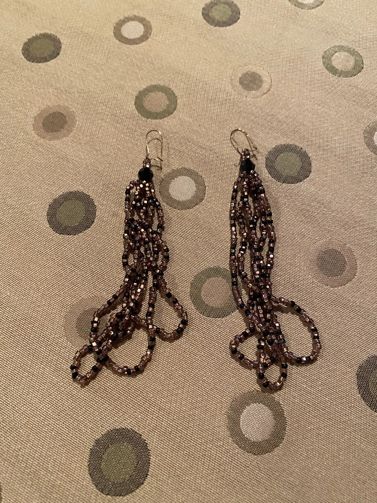 Beaded Dangle Drop Earrings, Gently Used