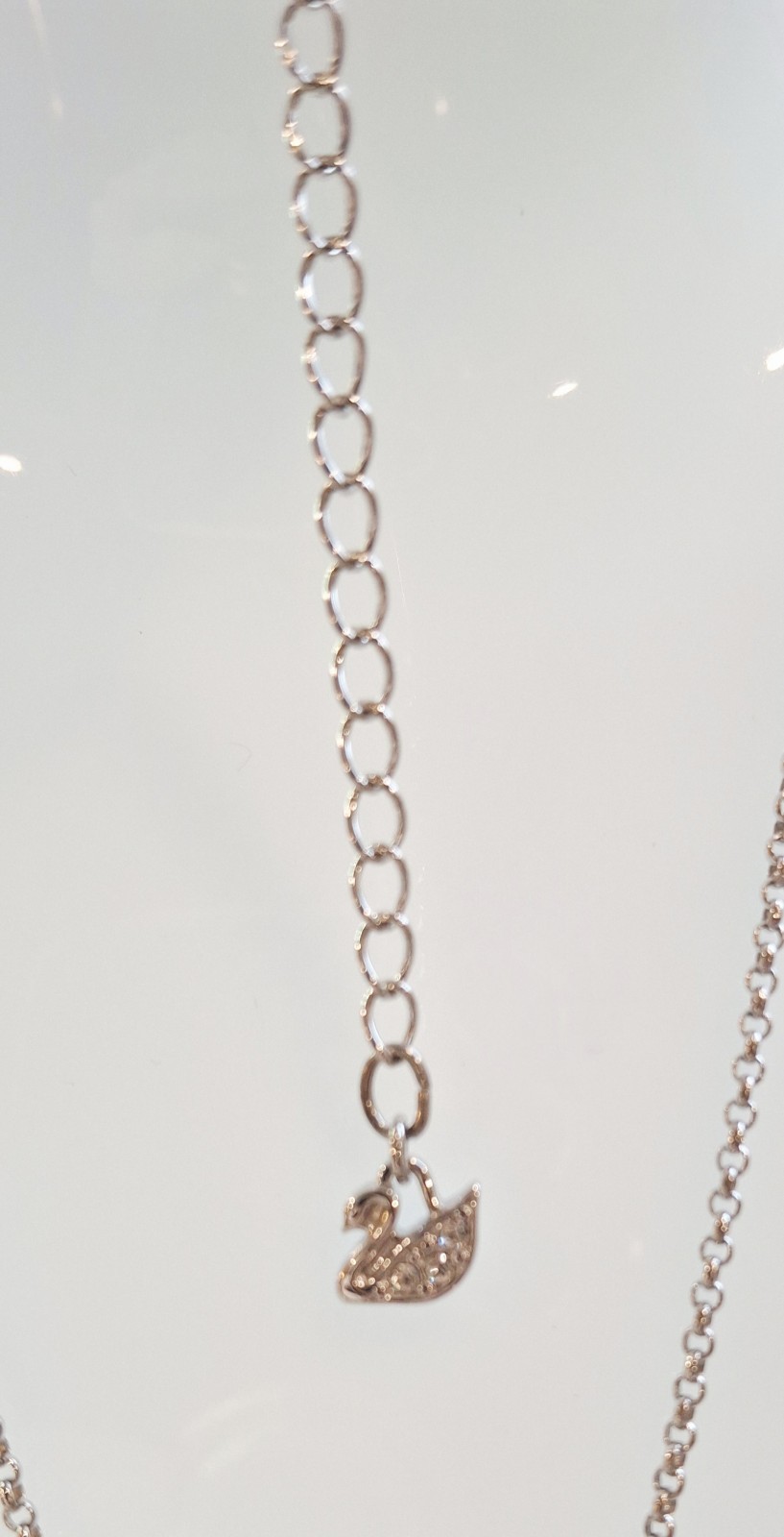 SWAROVSKI BLUE DANCING CRYSTAL NORTH NECKLACE 14 INCH WITH EXTENDER