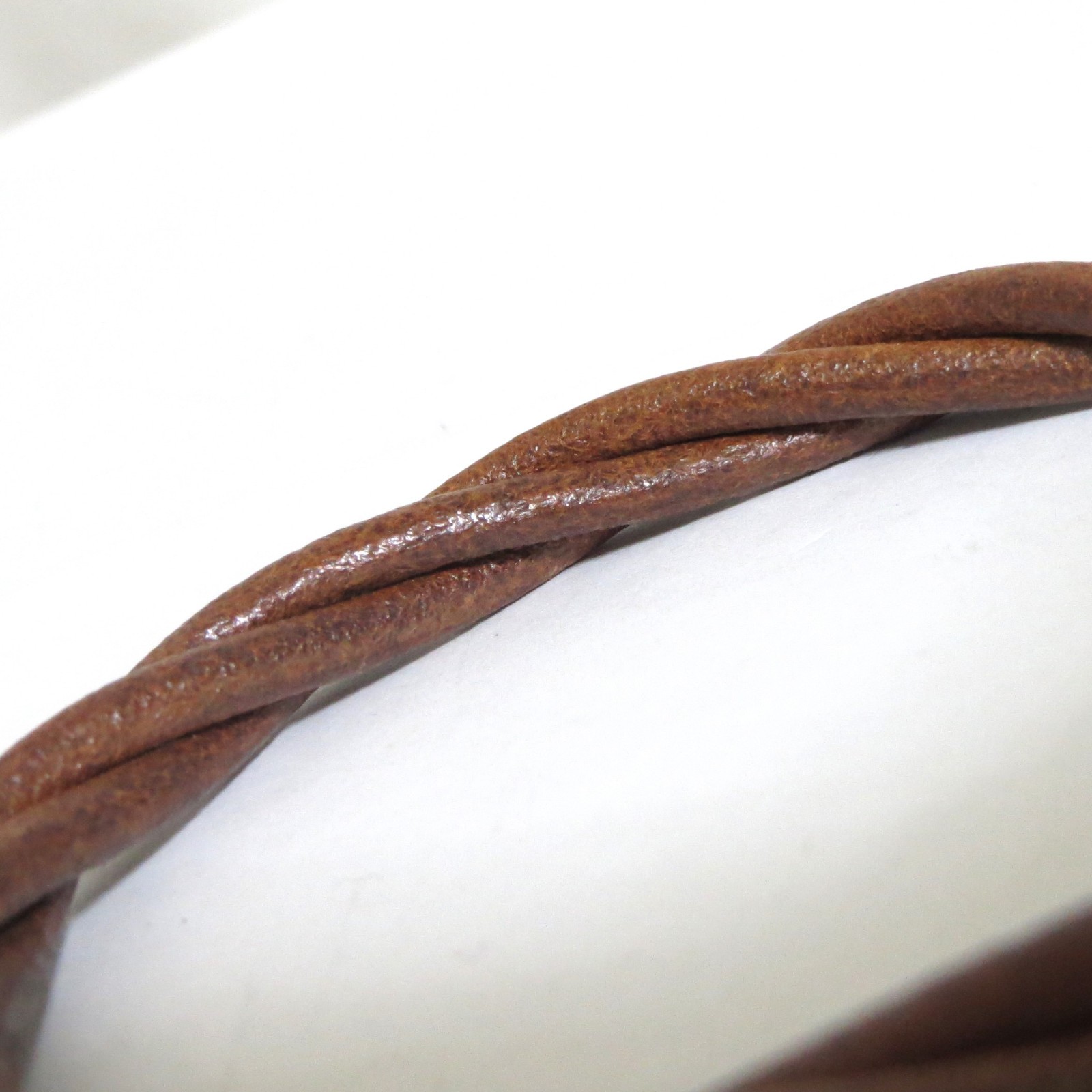 Authentic HERMES Tornado Bangle Bracelet Brown Leather 17.3cm/6.8″ in Box