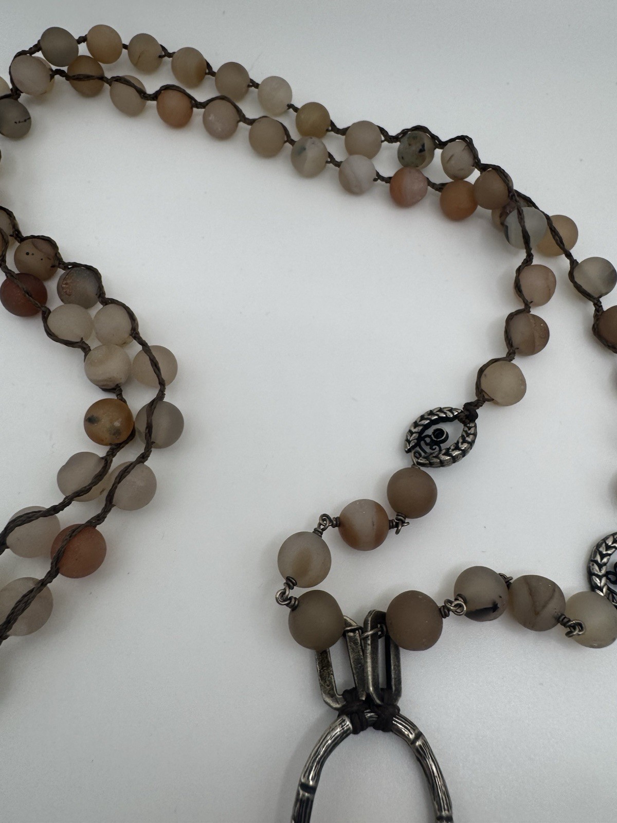 Early Love Heals Heart Beaded Long Pendant Necklace Crystal Geode
