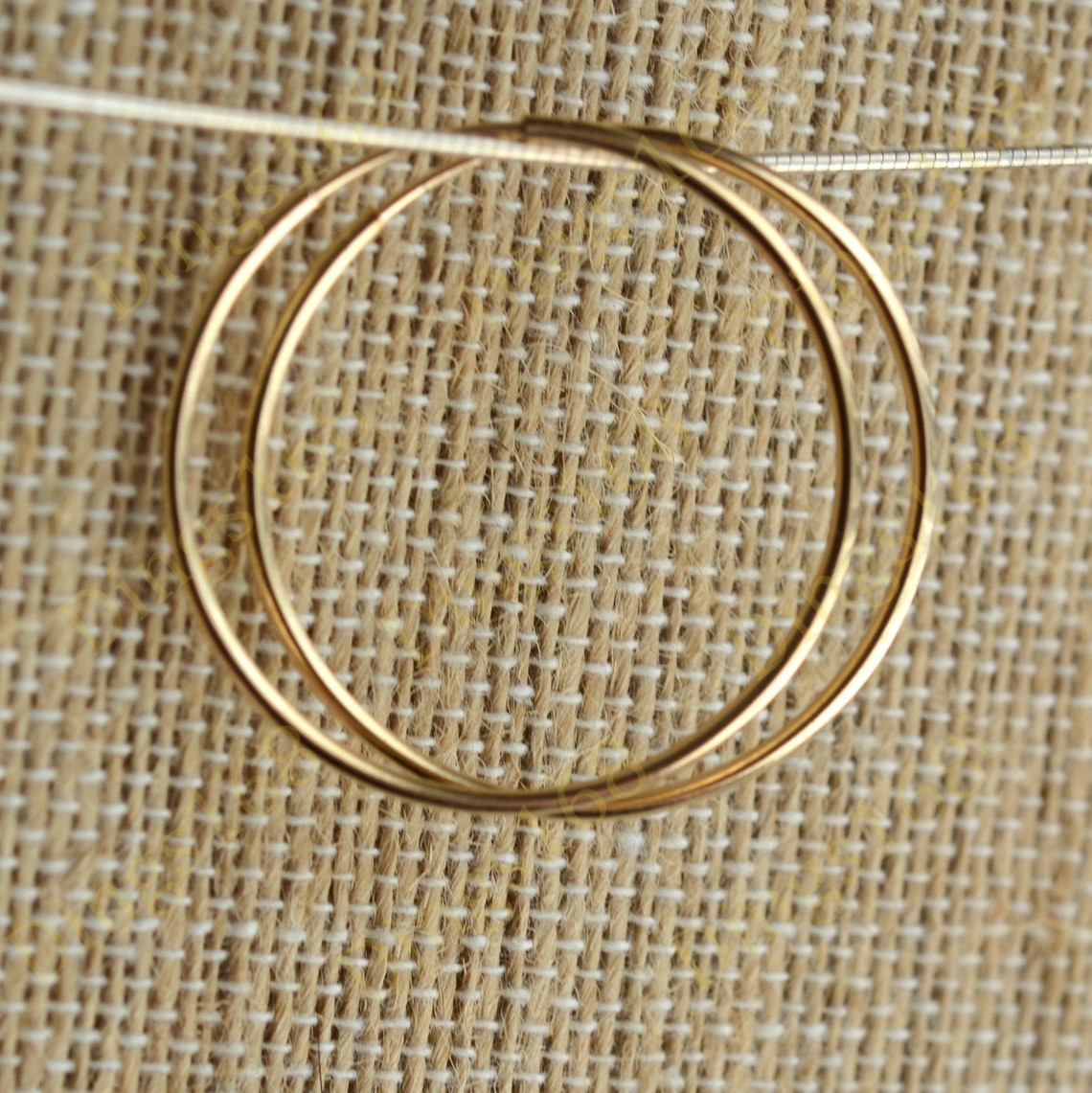 Real 18K Yellow Gold Filled Hypoallergenic 50mm/2″ Large Endless Hoop Earrings