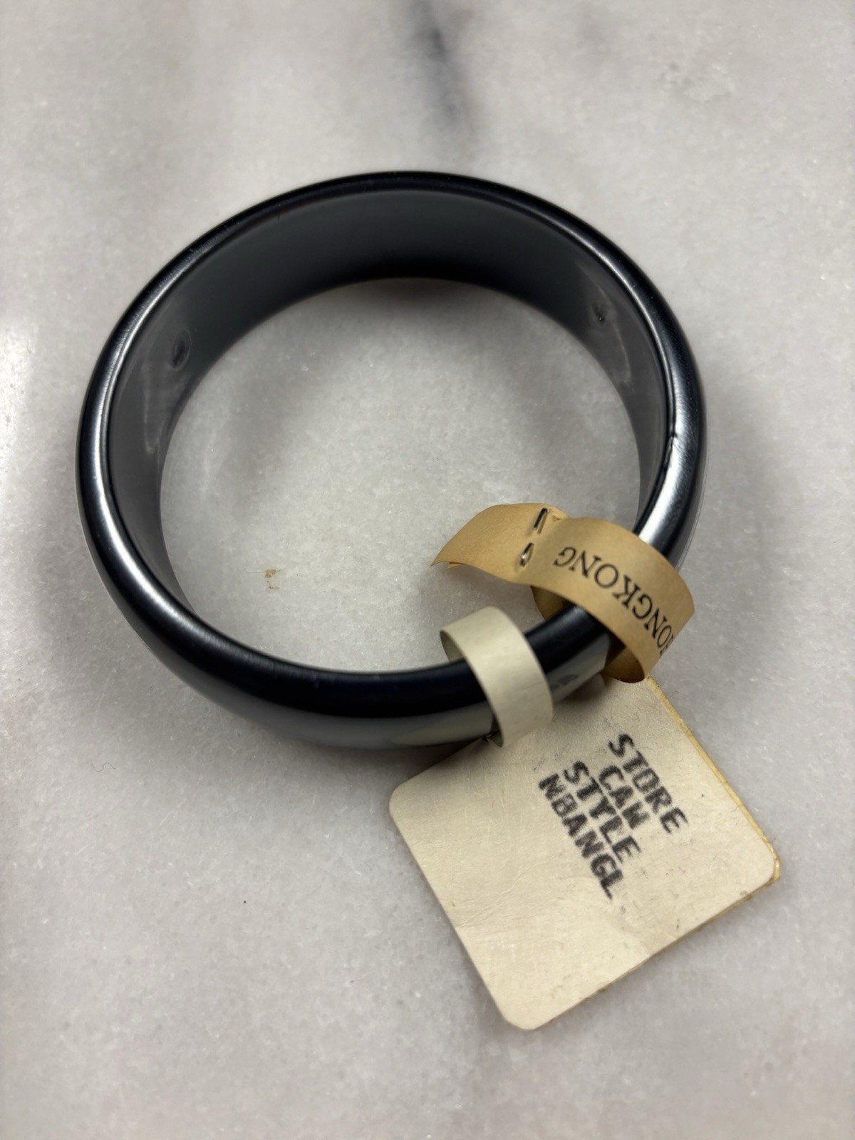 Black Bangle Appears Nephrite Jade With Tags