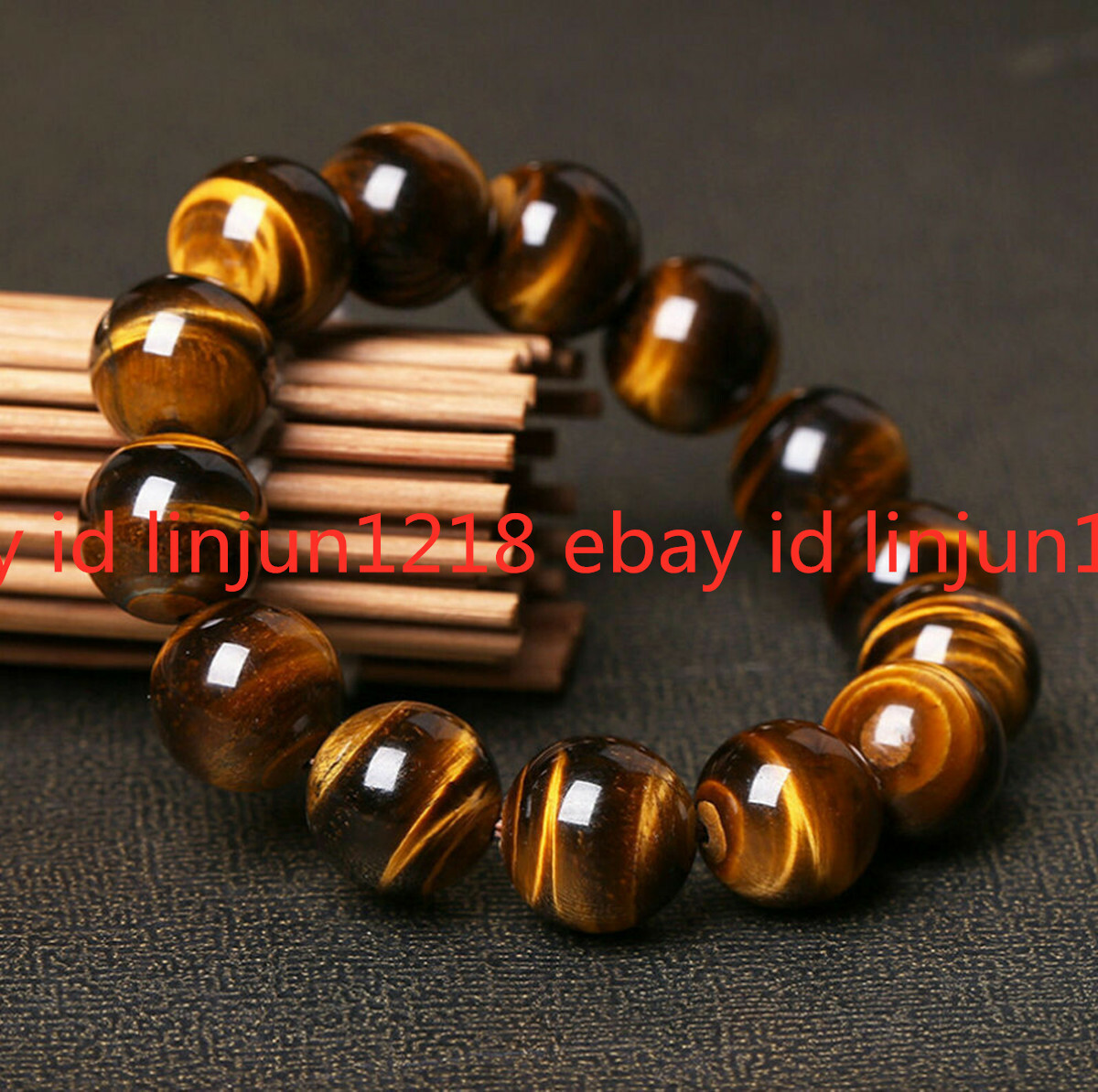 Natural 6mm 8mm 10mm 12mm 14mm Yellow AAA+++ Tiger’s Eye Gems Bead Braclet 7.5”