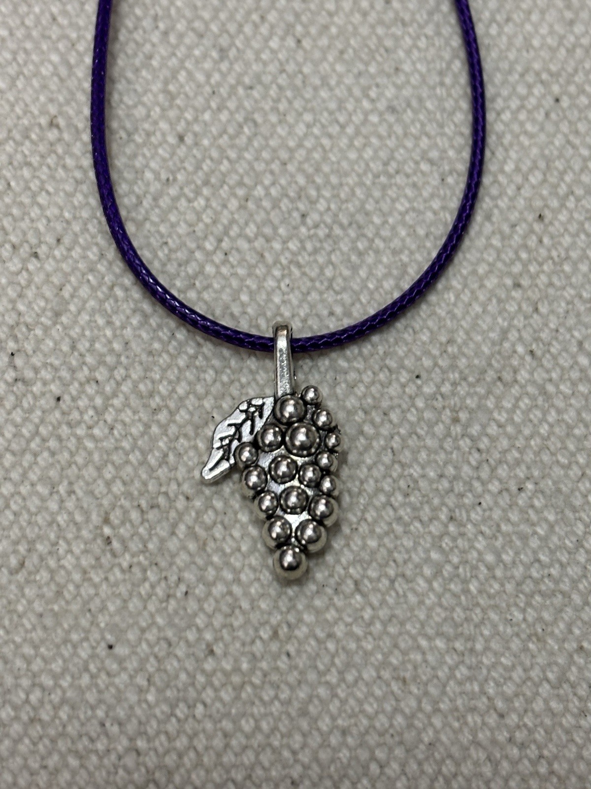 Grape Cluster pendant on cord necklace