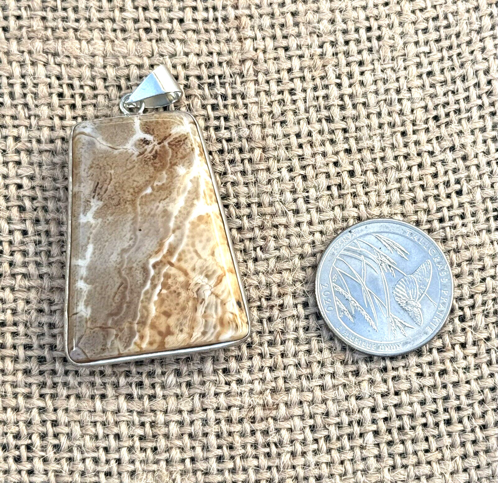 Brown Picture Jasper Agate Pendent