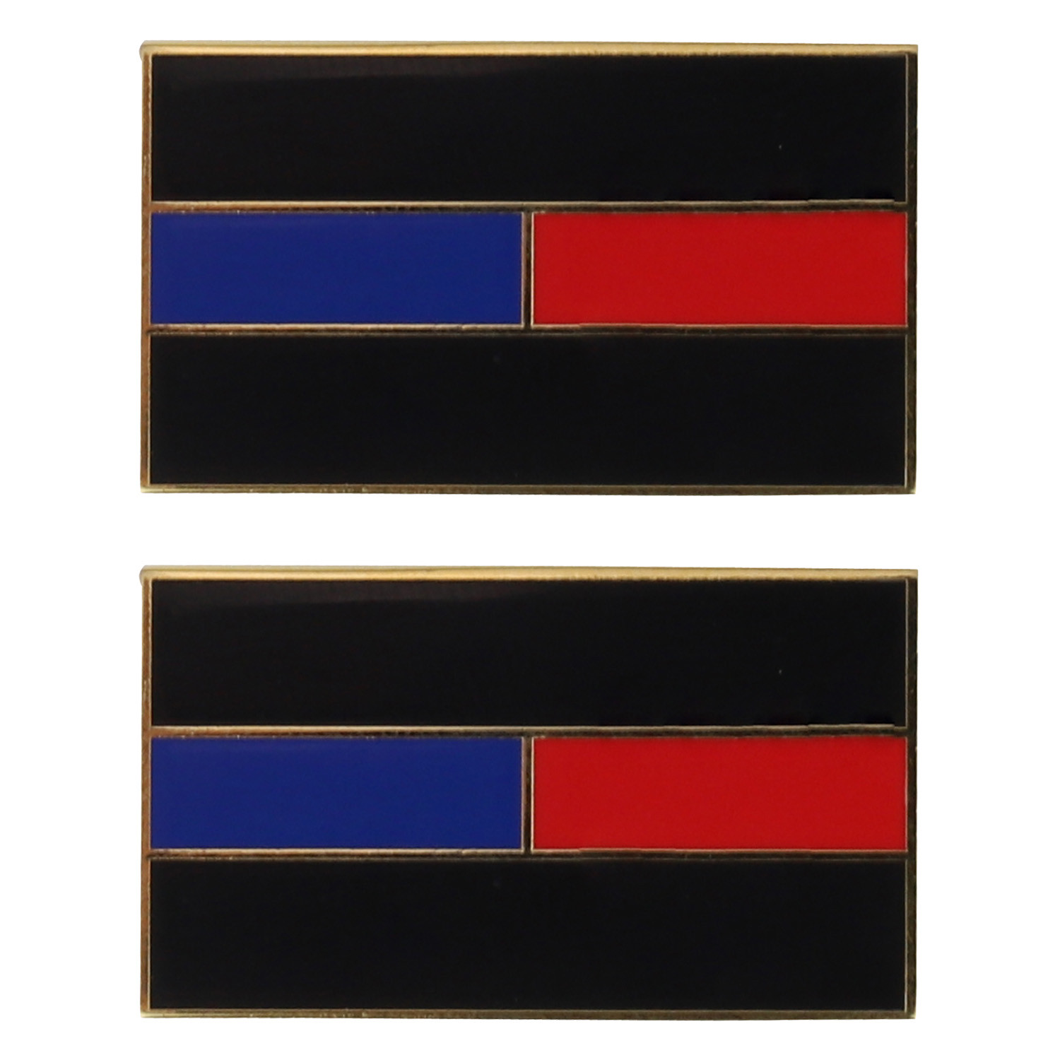 Metallic Thin Blue Thin Red Dual Line Badge Lapel Pins 2 Pack Set – FREE SHIP