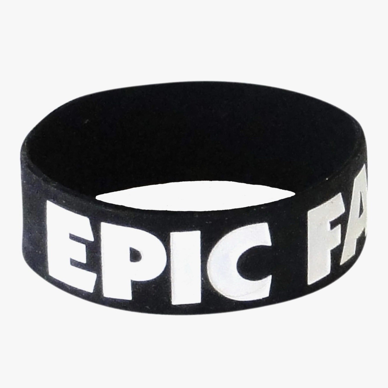 Radbandz “EPIC FAIL” Hot Topic Silicone Wristband Bracelet Y2K Black White NEW