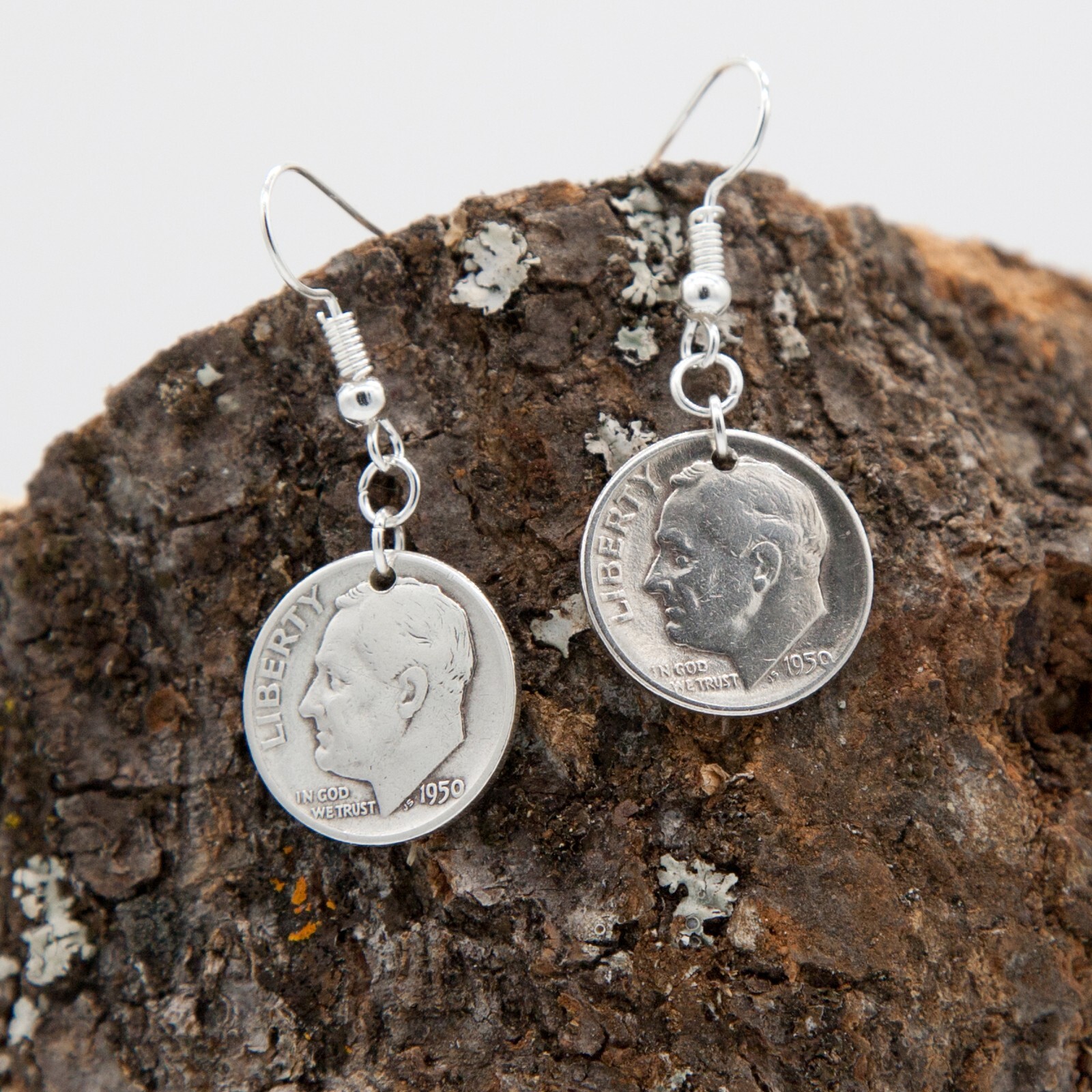 Custom Date Dime Earrings 25th 30th 35th 40th 45th 50th 55th 60th 65th bday