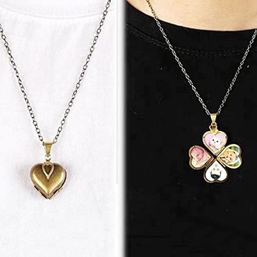 1Pcs Gostear Cute Four Leaf Clover Love Heart Pendant Photo Locket Necklace That
