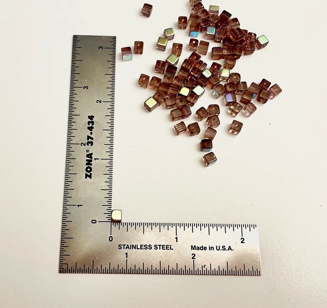 New 100 Count 6mm x 6mm x 6mm Cube Holographic Beads – Earth tones