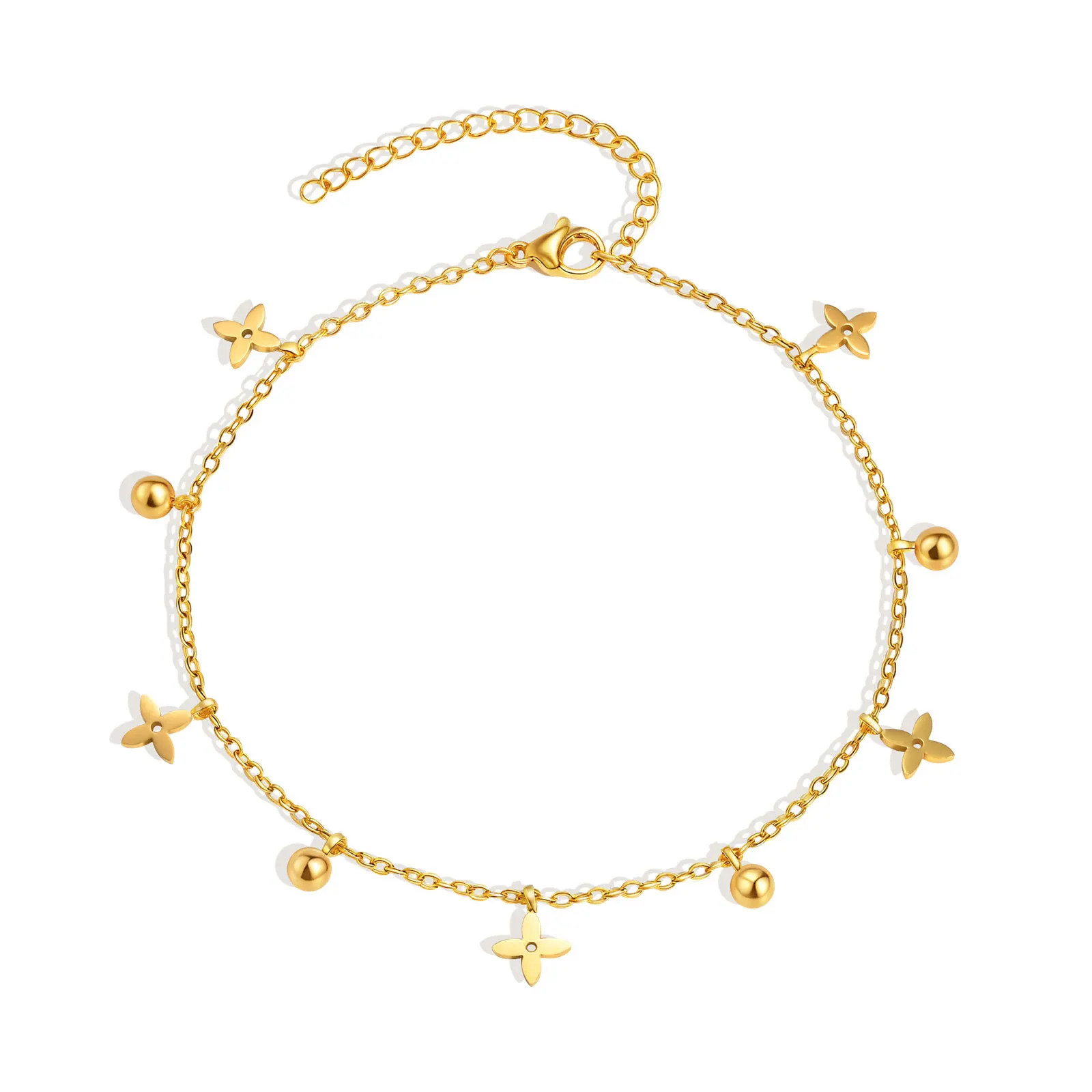 Waterproof Stainless Steel Foot Chain Anklet Women Butterfly Star Dangle Anklets