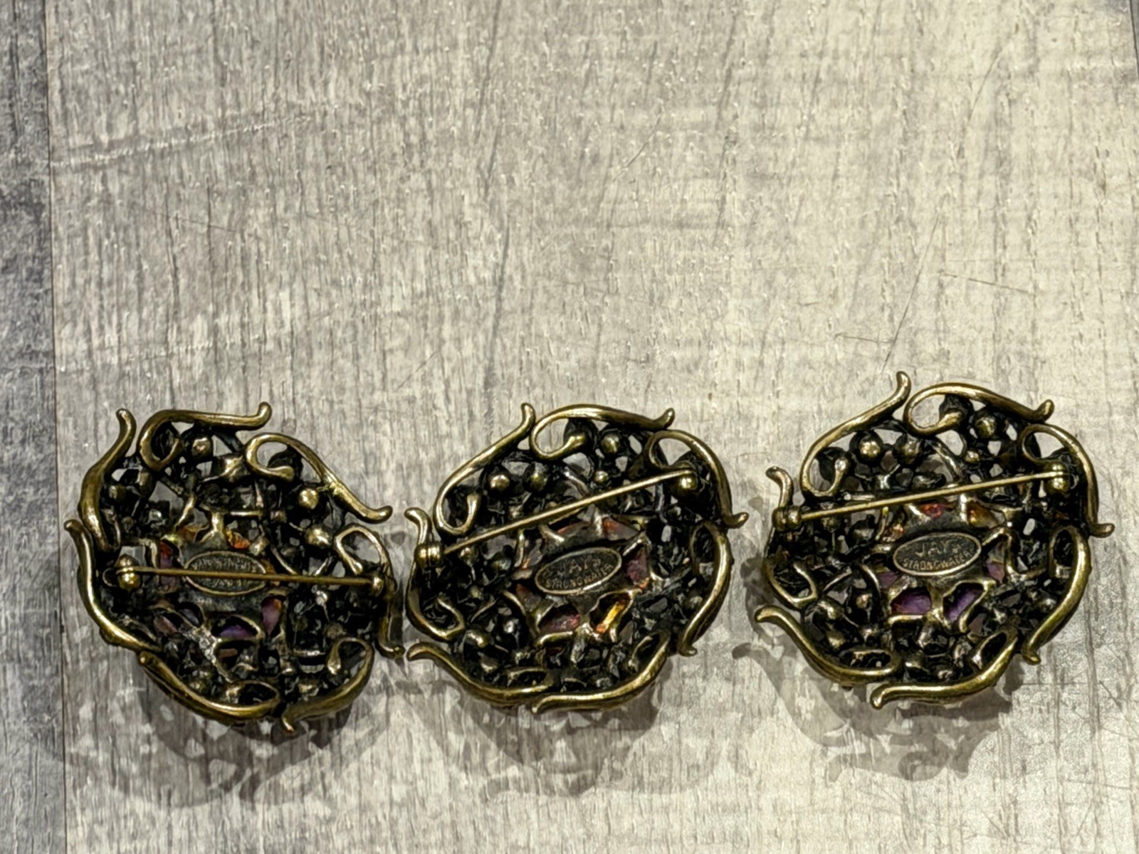 Set Of 3 Unique JAY STRONGWATER BEJEWELED Opal Broaches/Pins-EXCELLENT