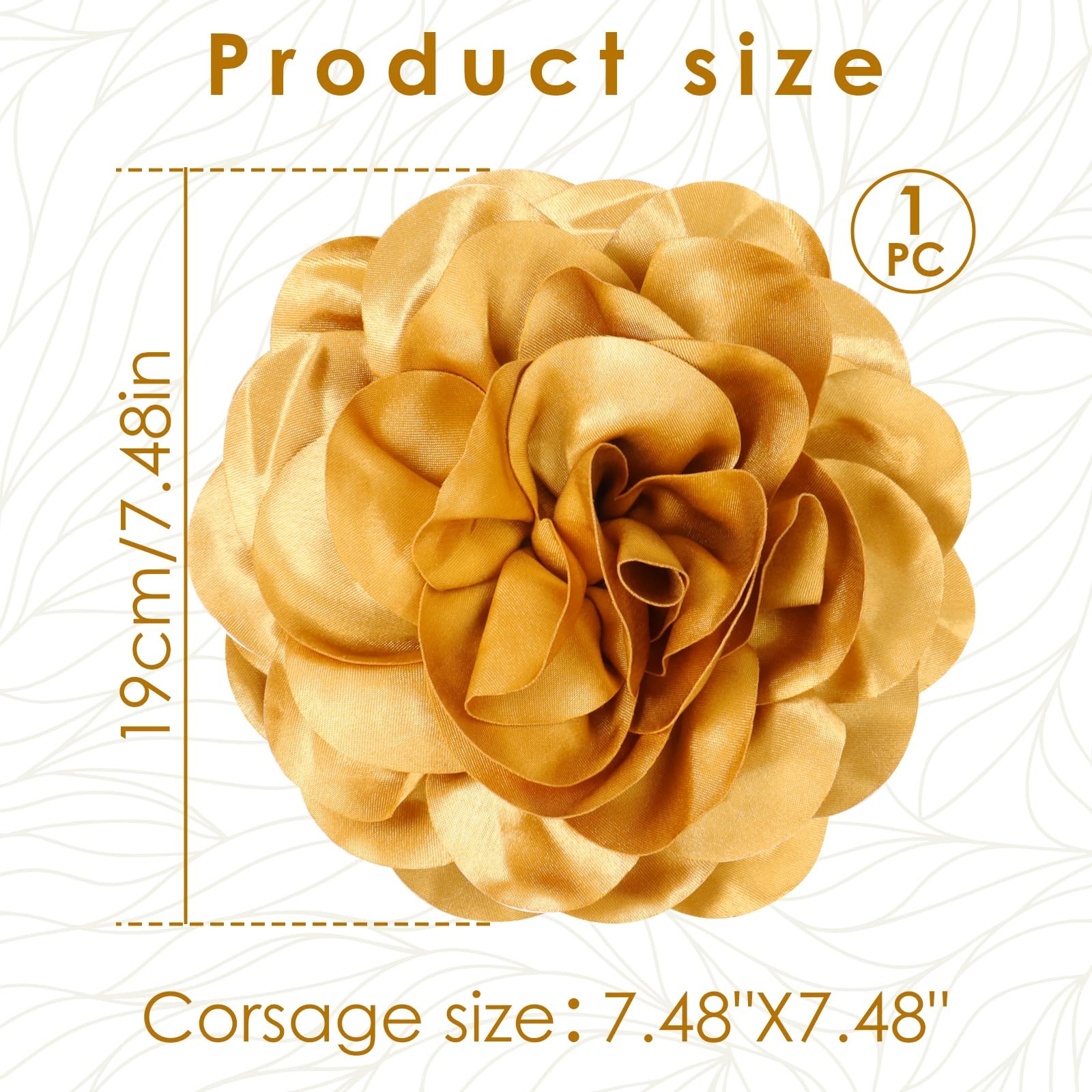 Big Flower Dainty Satin Fabric Rose Flower Brooches Large Rose Flowers Satin Lap