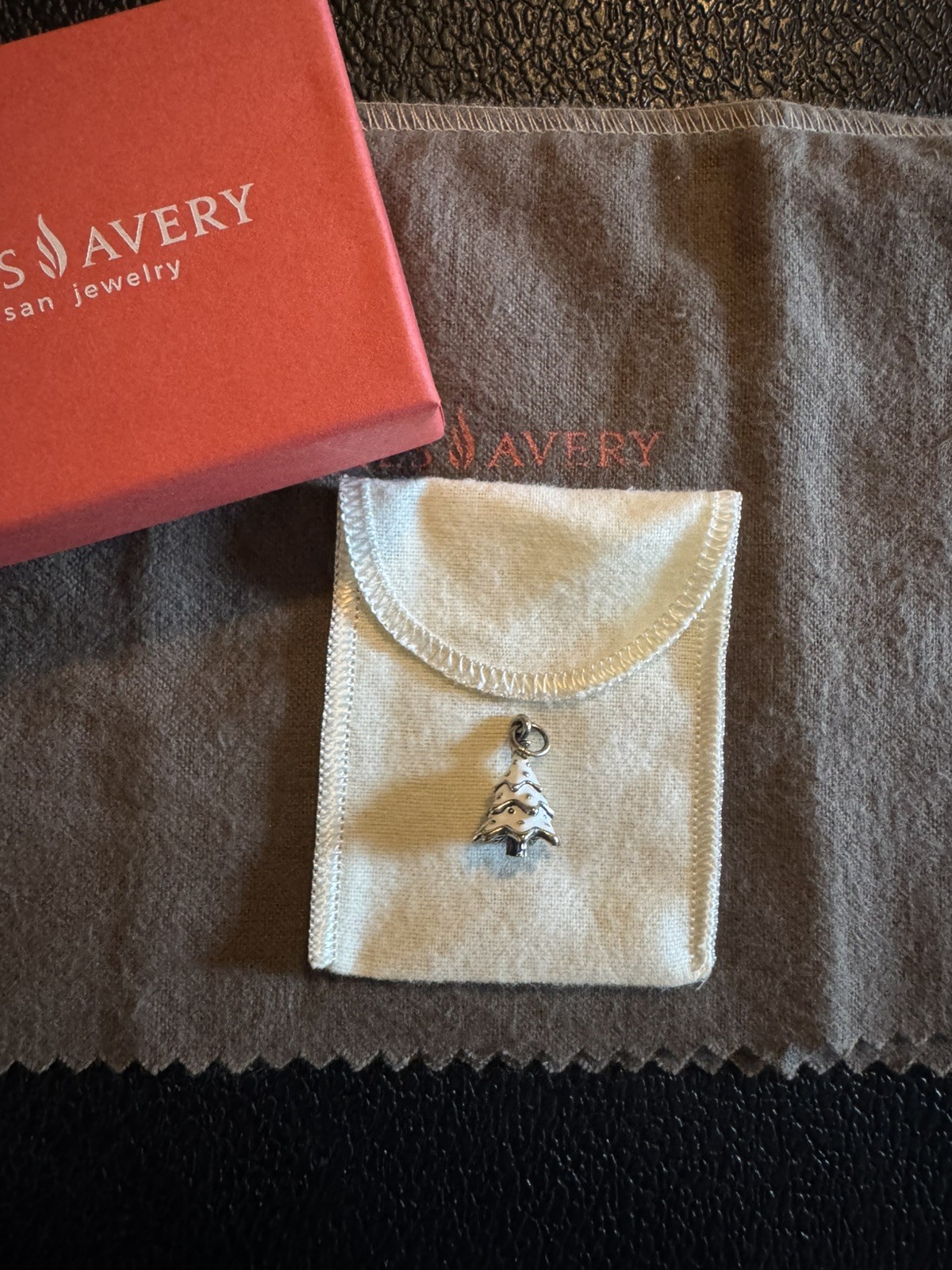 James Avery Limited Edition White Enamel Christmas Tree Charm Silver NIB