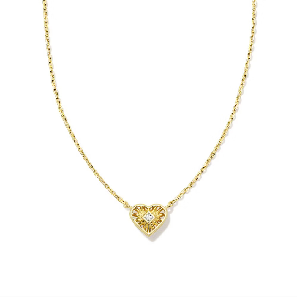 Kendra Scott Anna Sunburst Pendant Necklace – Gold: 14K Gold Over Brass,