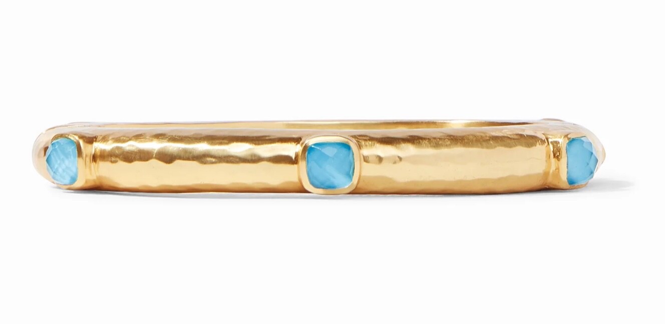 24K Gold Plate Catalina Hinge Iridescent Pacific Blue
