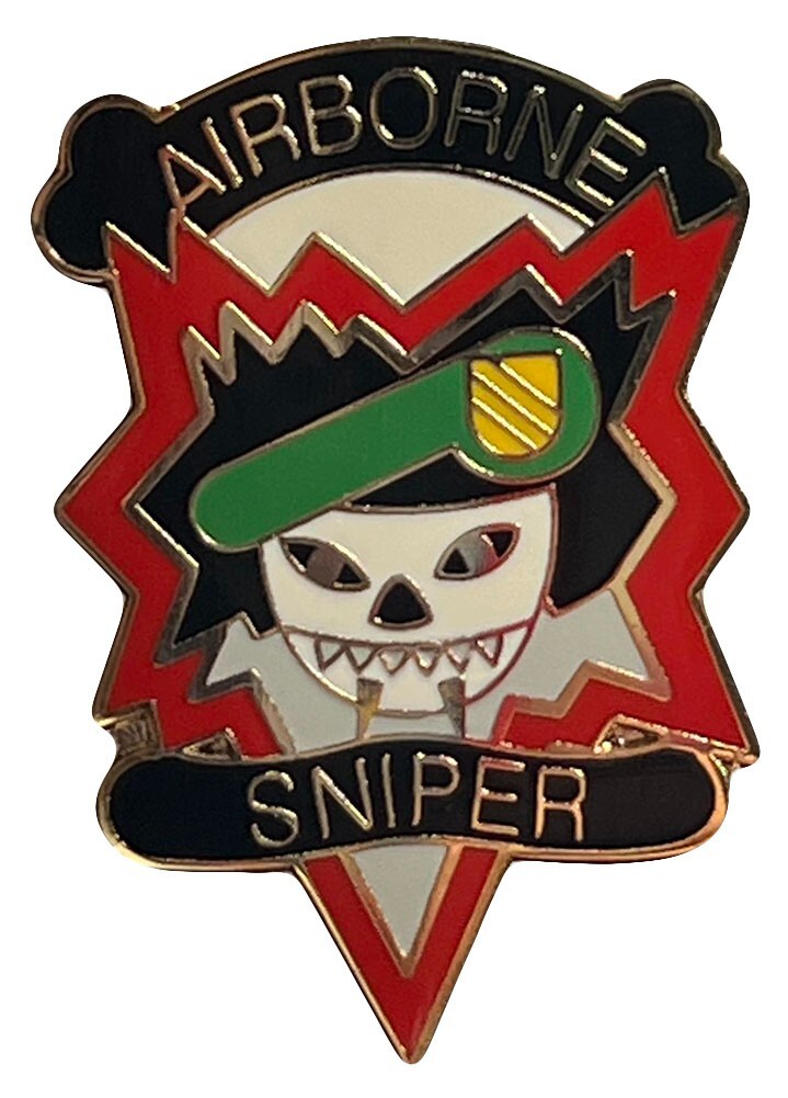 US Special Forces Vietnam Airborne Sniper Pin LICENSED