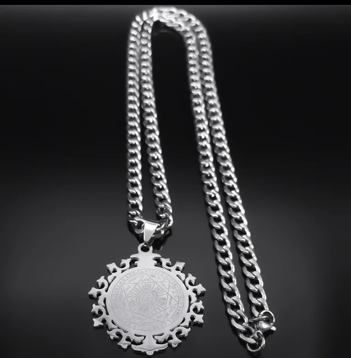 Seals of the Seven Archangels Necklace Stainless Steel Pendant Christian Saints
