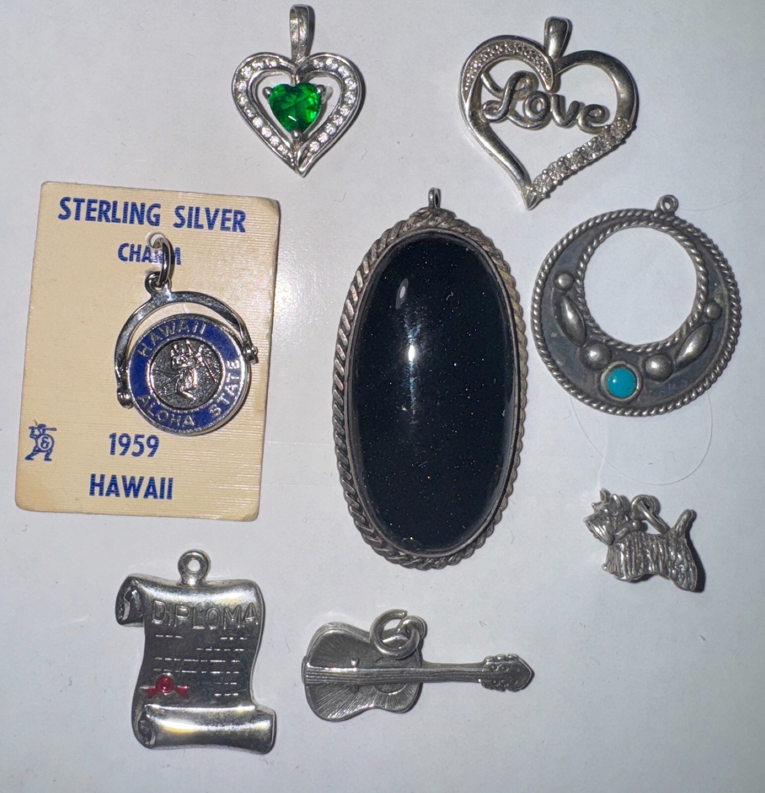 Sterling Silver & Fashion Pendants Charms Hawaii Scottie Guitar & More SS-900