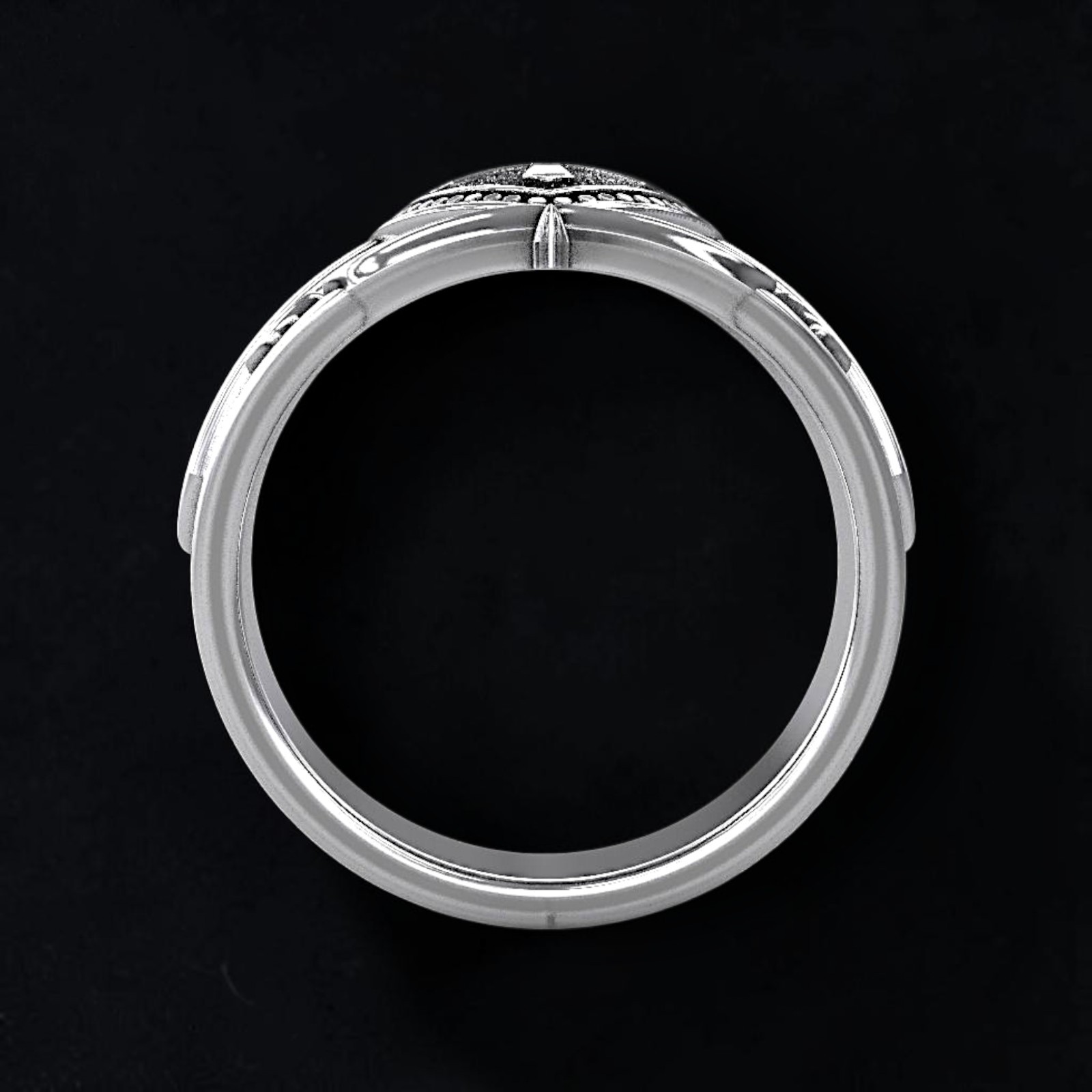 Men’s 925 Sterling Silver Knight Shield Cross Ring | Medieval Crusader