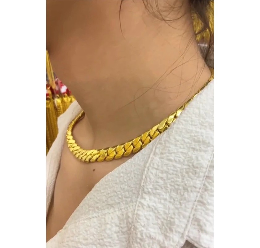 C6 Bracelet 24k Gold Plated Men Women Jewelry Gem Yellow wide 12mm. long 20″