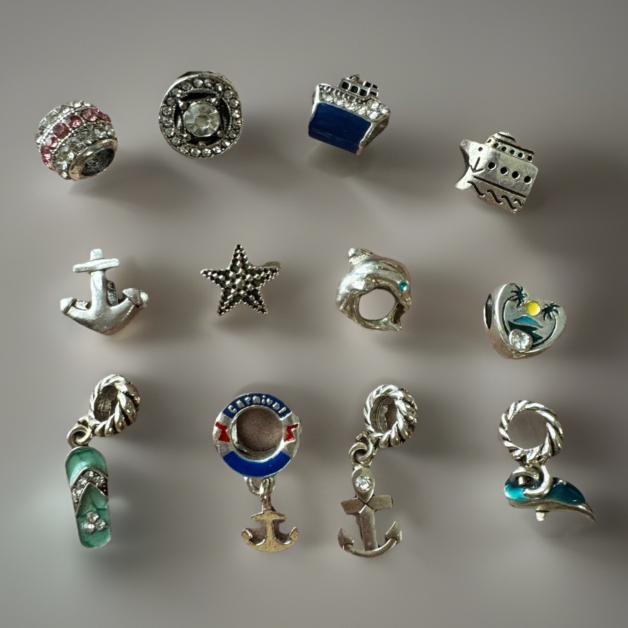Travel Souvenir Collectible Charms Cruise Charm Bracelets – 2 Bracelets 12 Charm