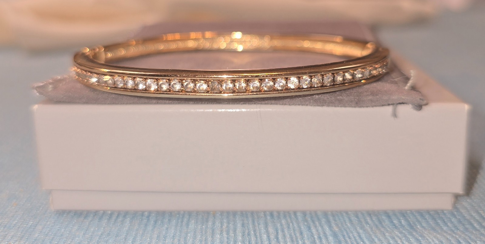 18k Gold-Plated Avon Centennial 33 Channel-set Rnd CZ Dia Bracelet ’86 MINT NIB