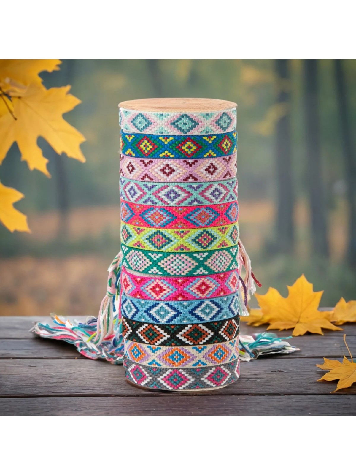 12pcs Bohemian Woven Friendship Bracelets Adjustable String Bracelet Set – NEW