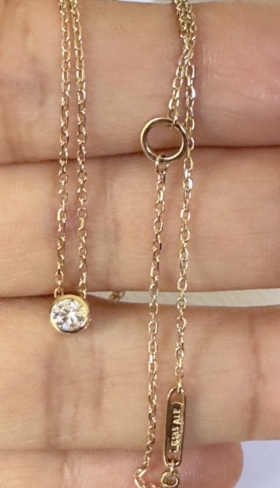 Pandora Era Bezel 14k Gold Lab-grown Diamond Pendant Necklace 0.15ct TW