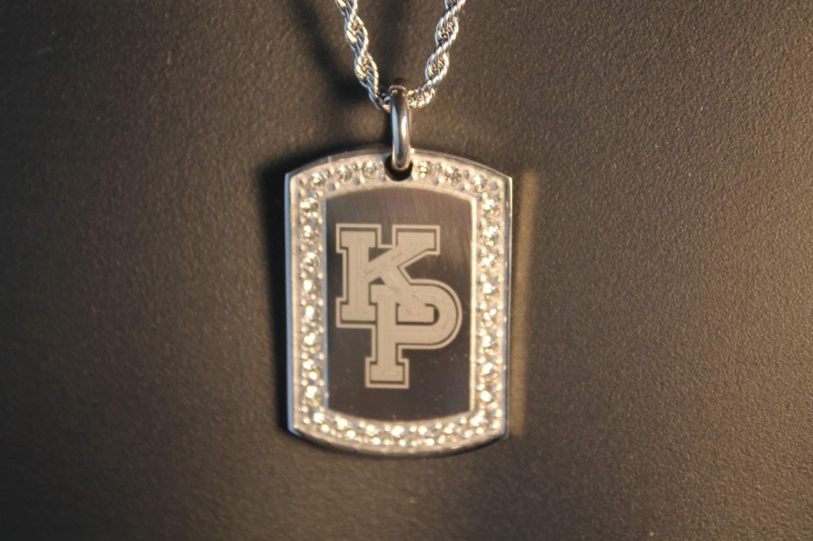 USMMA US MERCHANT MARINE ACADEMY BLING SMALL STAINLESS STEEL DOG TAG KP