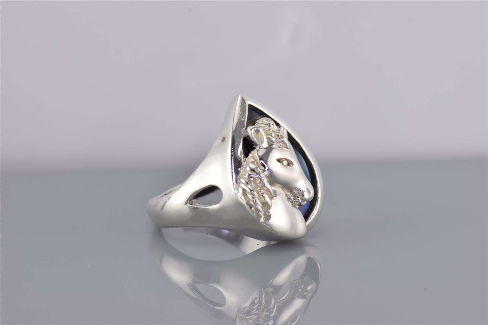Samuel B Sterling Silver Equestrian Horse Band Ring 10g 925 Sz: 11