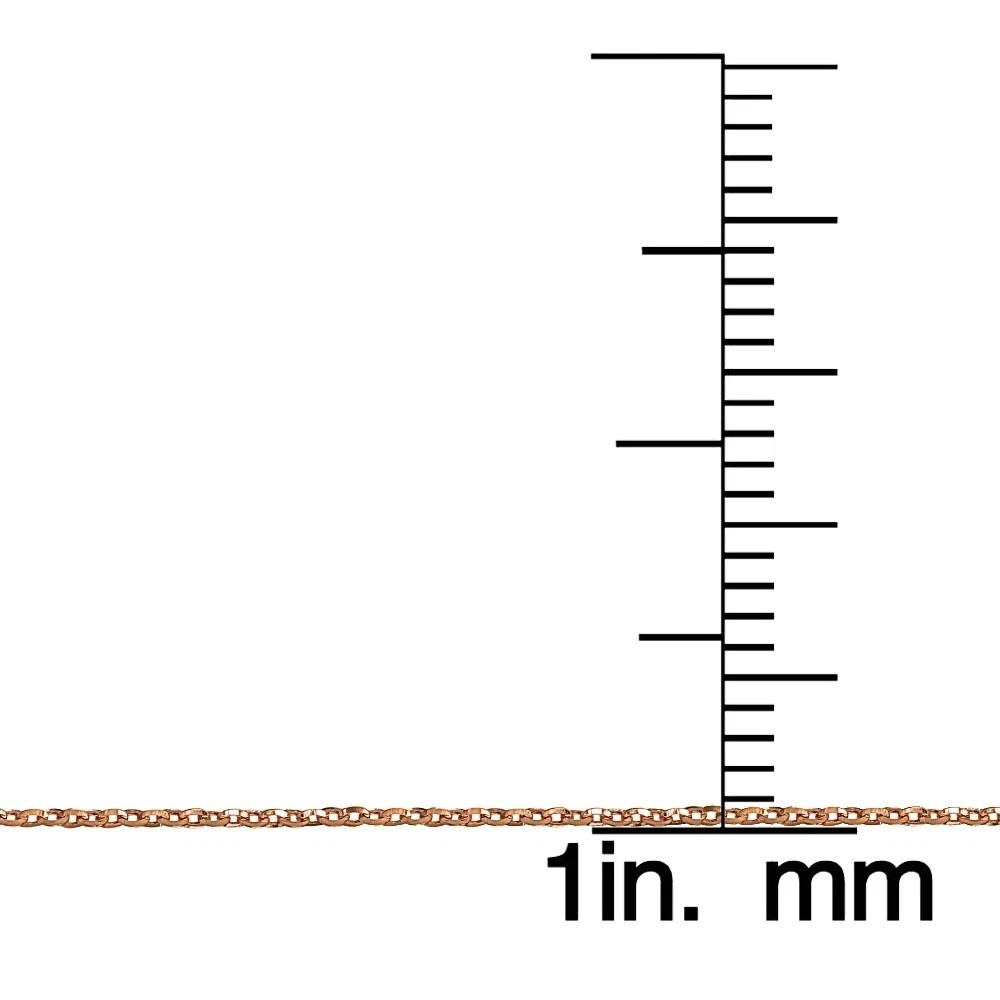 14K Rose Gold 1.4 Diamond-Cut Cable Italian Chain Necklace, 16 Inches