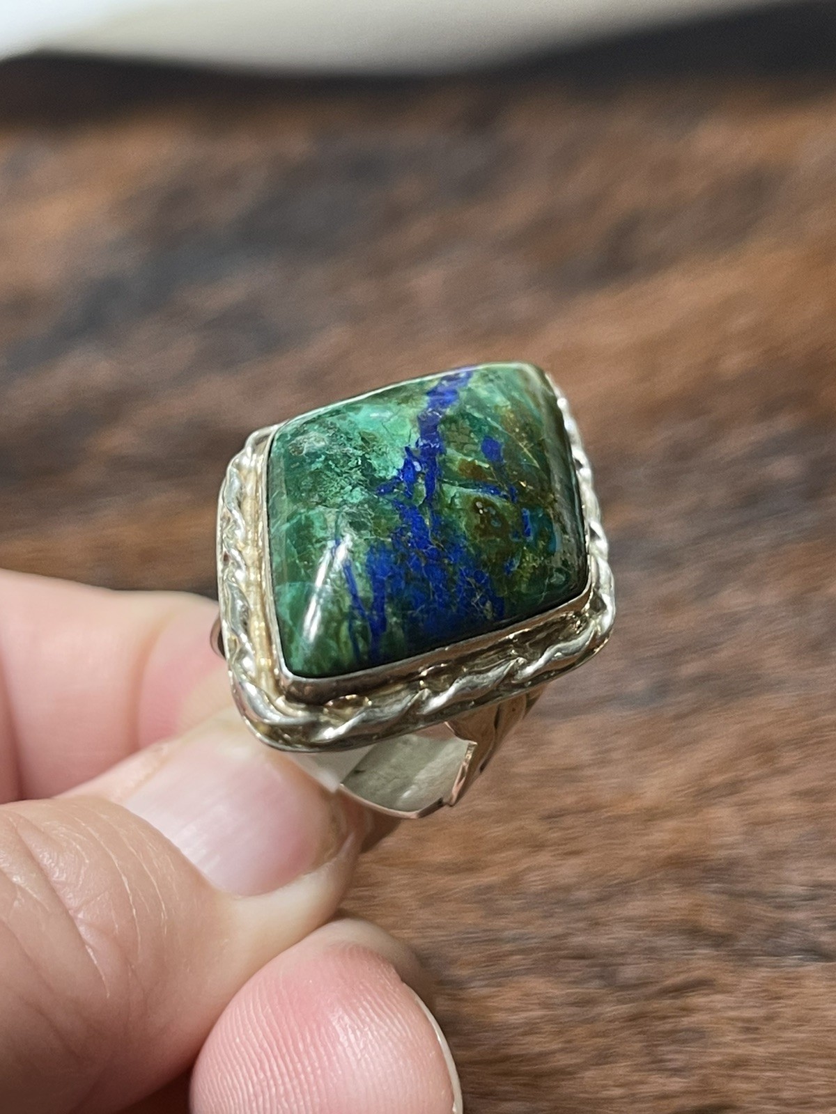925 Jay King Sterling Silver Azurite Malachite Azurmalachite Ring 6.75 Statement