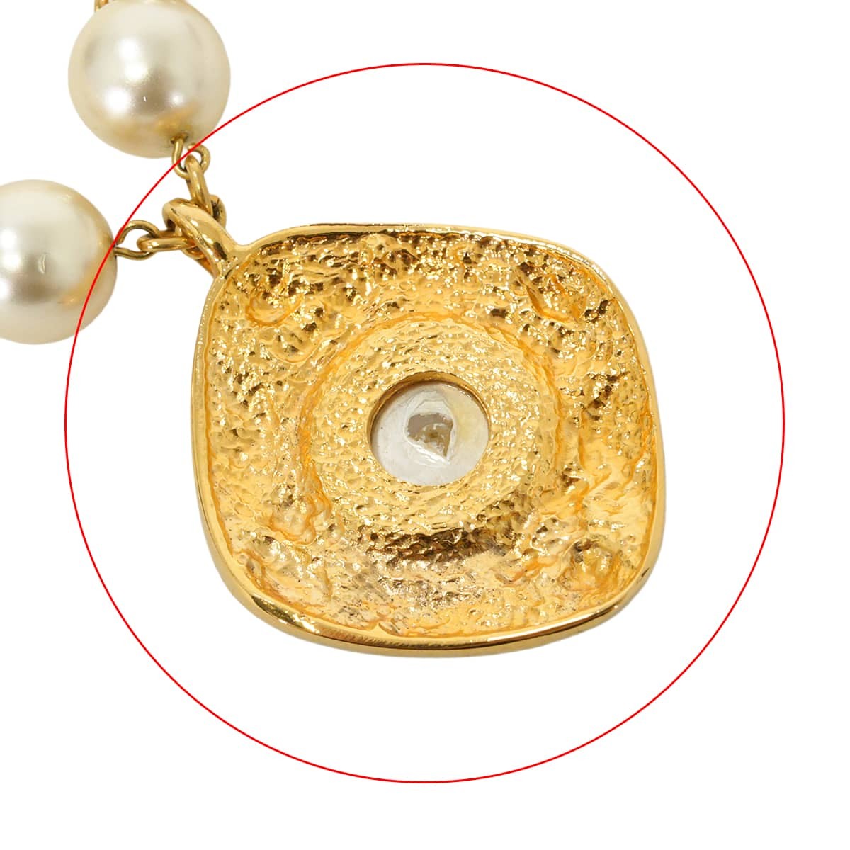 [Pre-loved] CHANEL Pearl COCO Mark Vintage Gold Gold HW necklace[USED SA][Au…