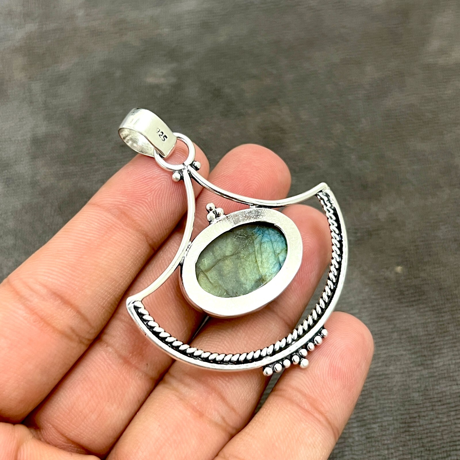 Labradorite Gemstone 925 Sterling Silver Handmade Jewelry Pendant 2.10″