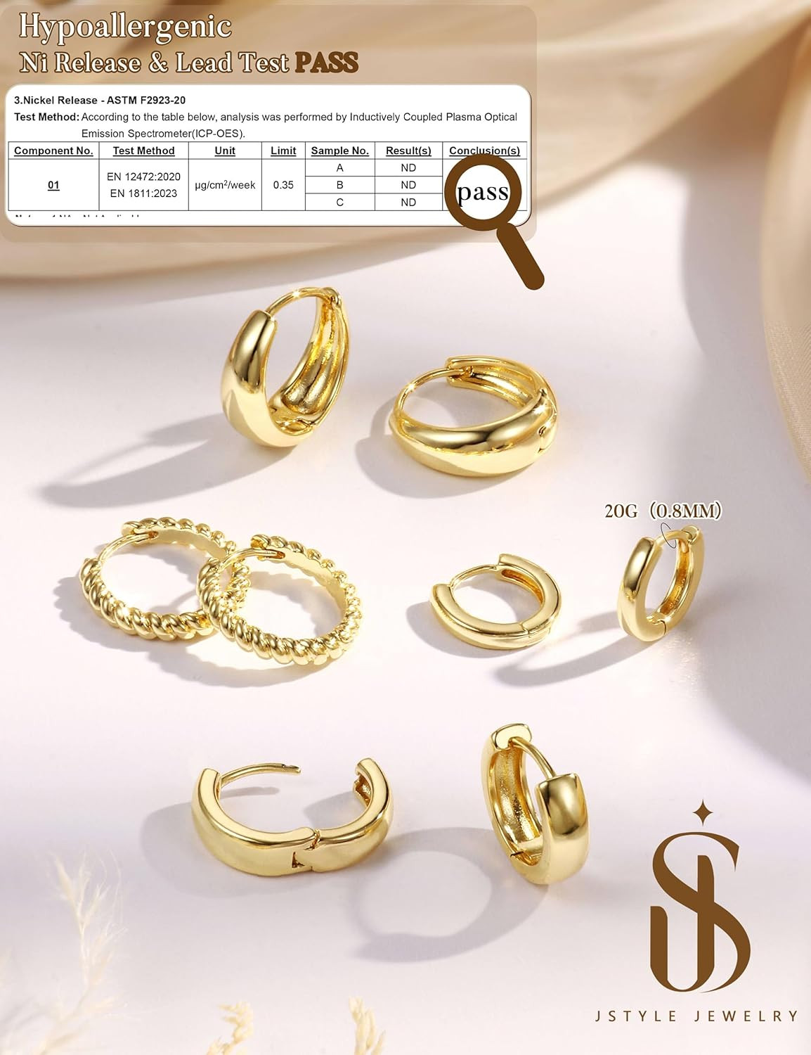 Small Gold Hoop Earrings for Women Trendy 14K Gold Plated Huggie Earring Stacks