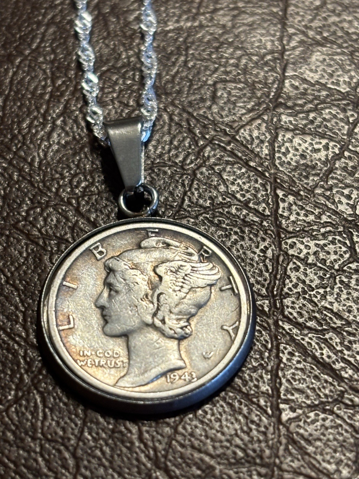 Silver On Silver- Mercury Dime Necklace