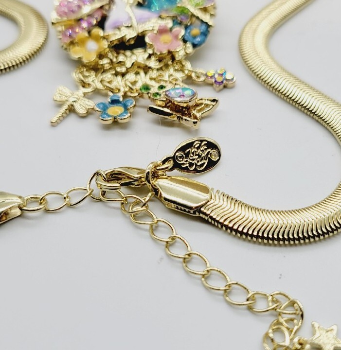 Kirks Folly Fairy Wishing Pool Foldover Magnetic Pendant Gold tone Necklace