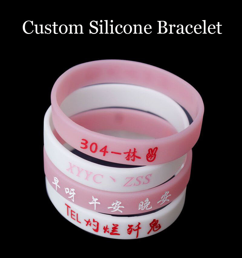 Custom Silicone Wristbands Personalized Name Slogan Glow Bracelets Events Gift
