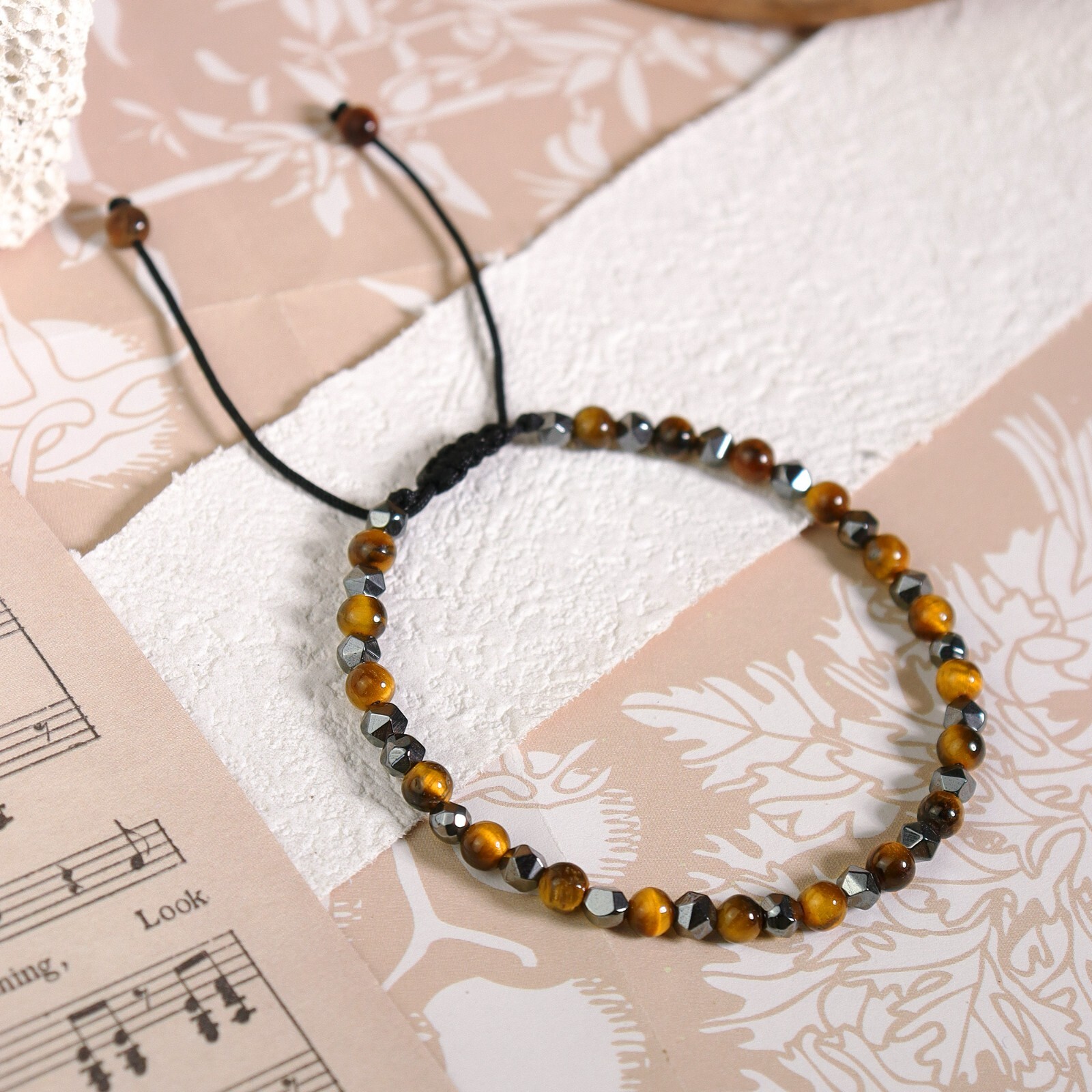 Hematite Tiger’s Eye Beads Healing Triple Protection Strength Women Men Bracelet