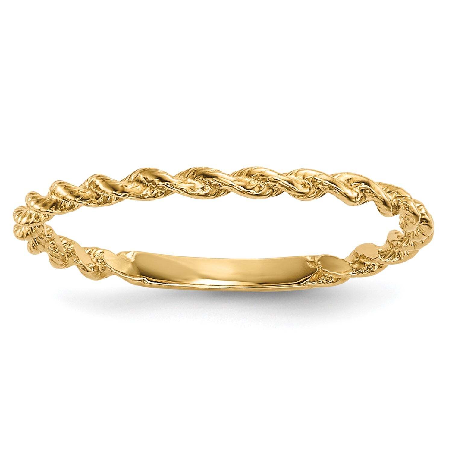 14k Yellow Gold Twisted Rope Band Ring